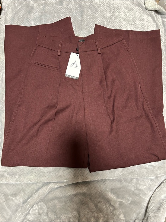 Anewsta Pants - A New Day High-Waist Tailored Trousers in Burgundy